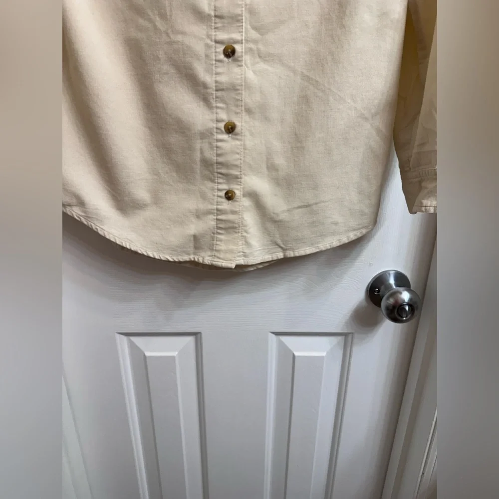 Corduroy! NEW Girl's Art Class Ivory Soft Corduroy Button Up Long Sleeves Shirt - Picture 9 of 14